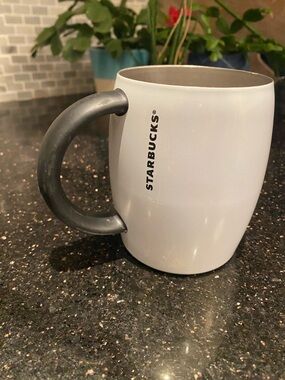 Starbucks Stainless Steel White Mug 14oz